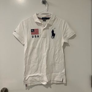 White Polo Ralph Lauren ShirtSkinny Fit